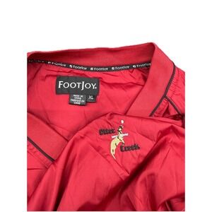 FJ Foot Joy Windbreaker Mens‎ XL Red V Neck Golf  Nylon Pullover Lined Pockets
